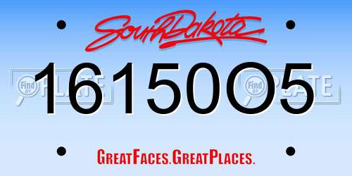 16150O5 South Dakota License Plate