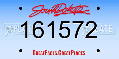 161572 South Dakota License Plate