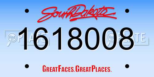 1618008 South Dakota License Plate