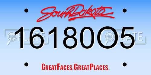 16180O5 South Dakota License Plate