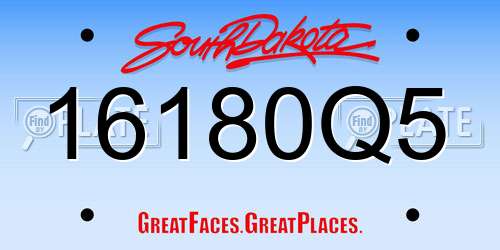 16180Q5 South Dakota License Plate