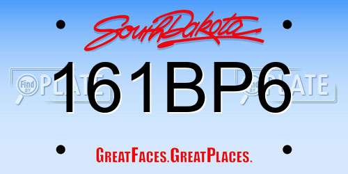 161BP6 South Dakota License Plate