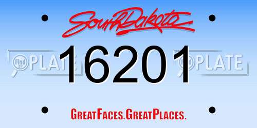 16201 South Dakota License Plate