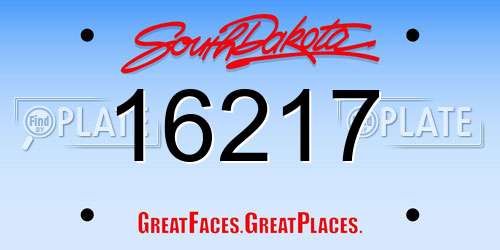 16217 South Dakota License Plate