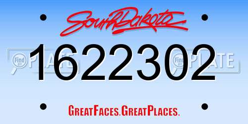 1622302 South Dakota License Plate