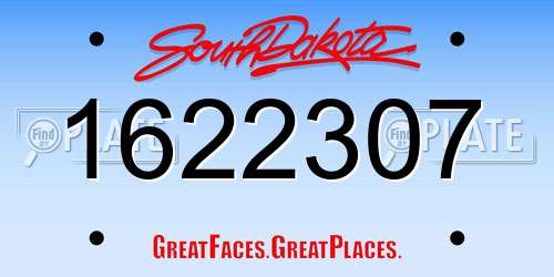 1622307 South Dakota License Plate