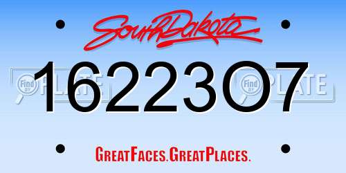16223O7 South Dakota License Plate
