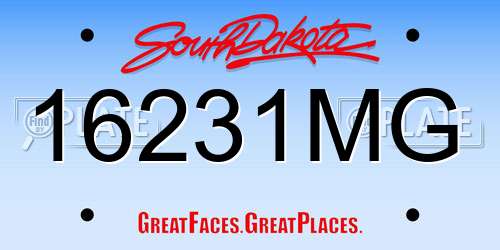 16231MG South Dakota License Plate