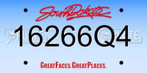 16266Q4 South Dakota License Plate