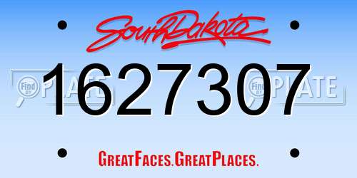 1627307 South Dakota License Plate