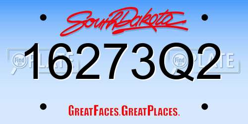 16273Q2 South Dakota License Plate