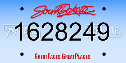 1628249 South Dakota License Plate