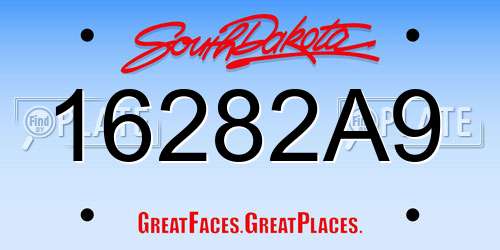 16282A9 South Dakota License Plate