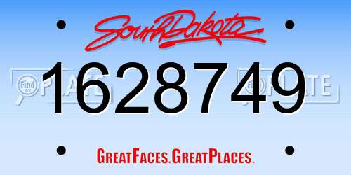 1628749 South Dakota License Plate