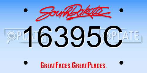 16395C South Dakota License Plate