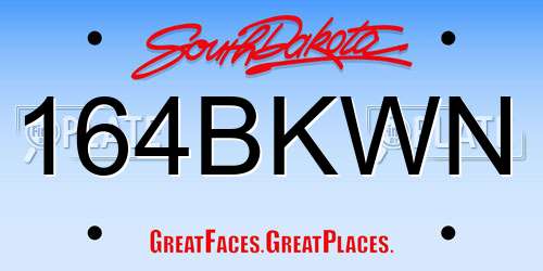 164BKWN South Dakota License Plate