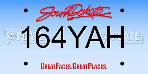 164YAH South Dakota License Plate