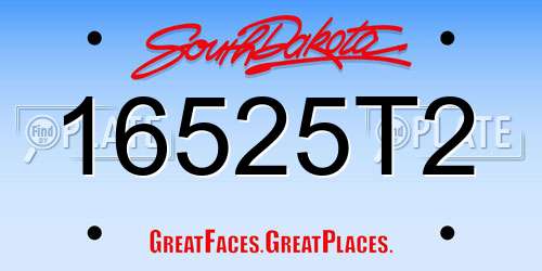 16525T2 South Dakota License Plate