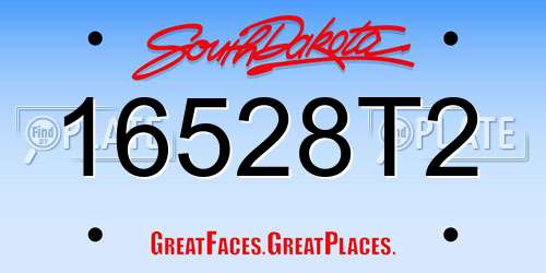 16528T2 South Dakota License Plate