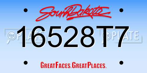 16528T7 South Dakota License Plate