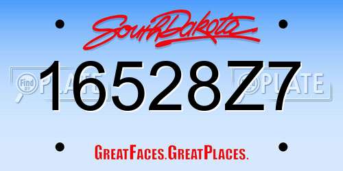 16528Z7 South Dakota License Plate