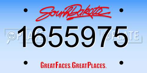 1655975 South Dakota License Plate