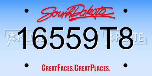 16559T8 South Dakota License Plate