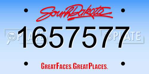 1657577 South Dakota License Plate
