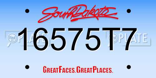 16575T7 South Dakota License Plate