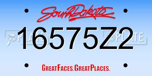 16575Z2 South Dakota License Plate
