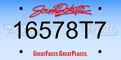 16578T7 South Dakota License Plate