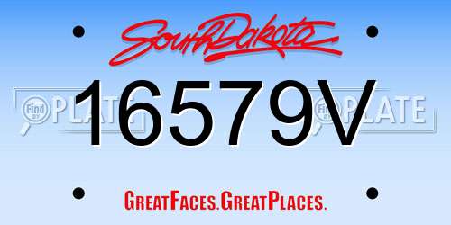 16579V South Dakota License Plate