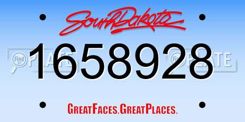 1658928 South Dakota License Plate