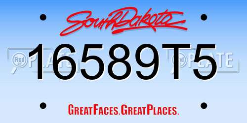 16589T5 South Dakota License Plate