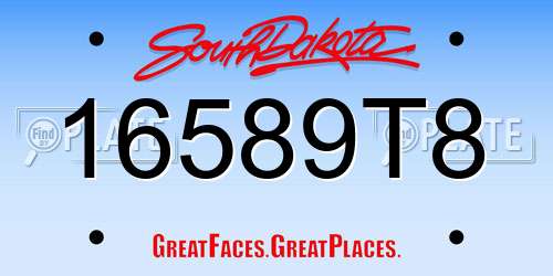 16589T8 South Dakota License Plate
