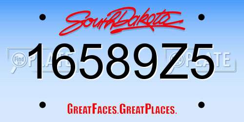 16589Z5 South Dakota License Plate