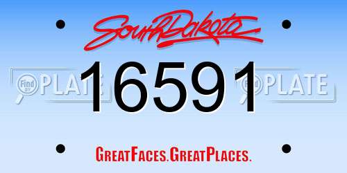 16591 South Dakota License Plate