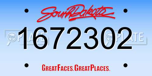 1672302 South Dakota License Plate