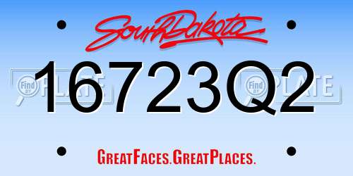 16723Q2 South Dakota License Plate