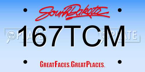 167TCM South Dakota License Plate