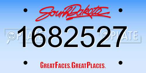 1682527 South Dakota License Plate