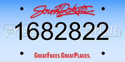 1682822 South Dakota License Plate