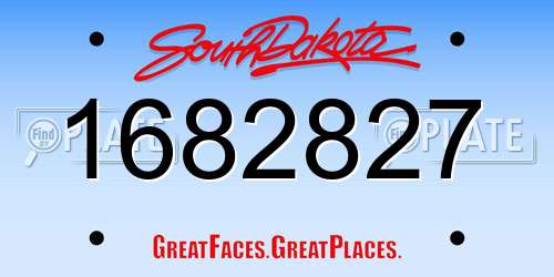 1682827 South Dakota License Plate