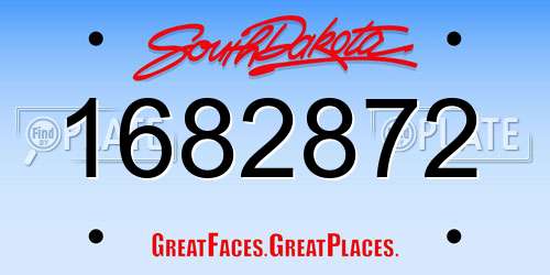 1682872 South Dakota License Plate