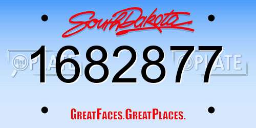 1682877 South Dakota License Plate