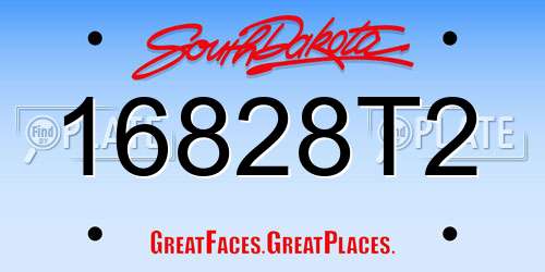 16828T2 South Dakota License Plate