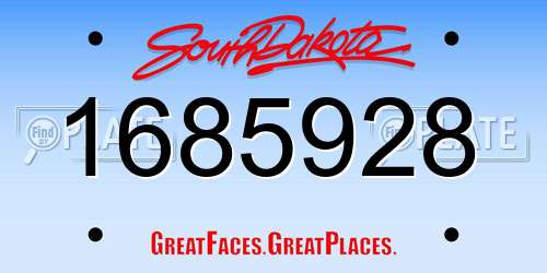 1685928 South Dakota License Plate