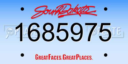 1685975 South Dakota License Plate