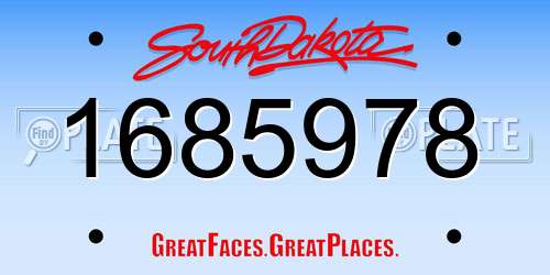 1685978 South Dakota License Plate