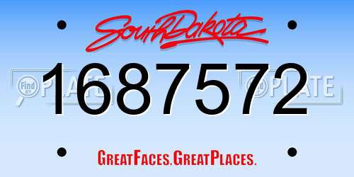 1687572 South Dakota License Plate